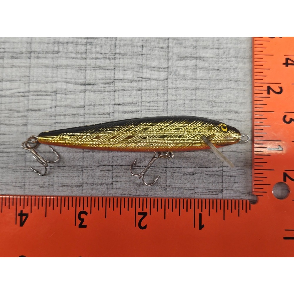 Vintage Smithwick Rattlin Rogue Floating 4" Fishing Lure Gold Black Orange